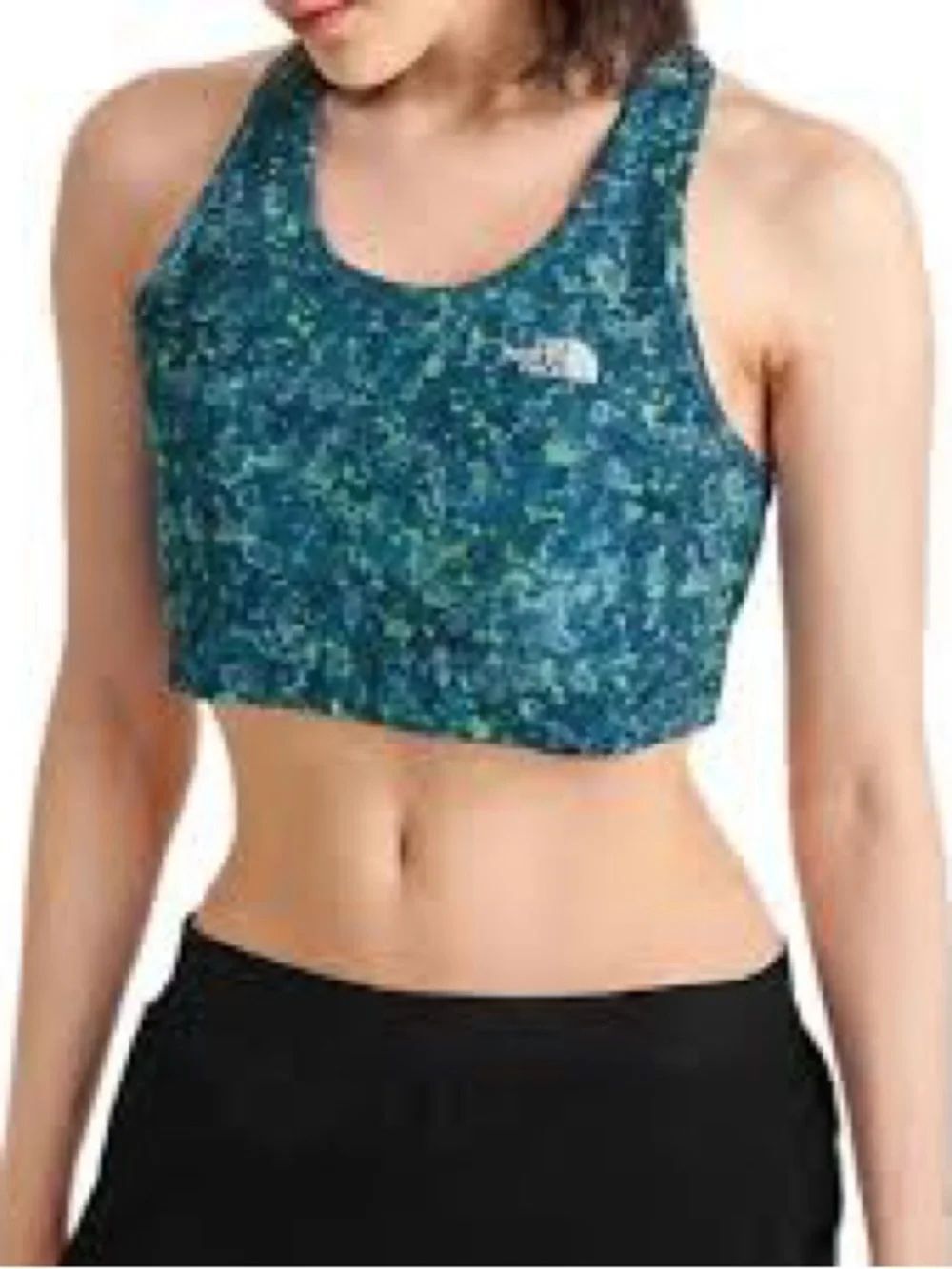 The North Face Teal Multi-Pattern Racerback Sports Bra